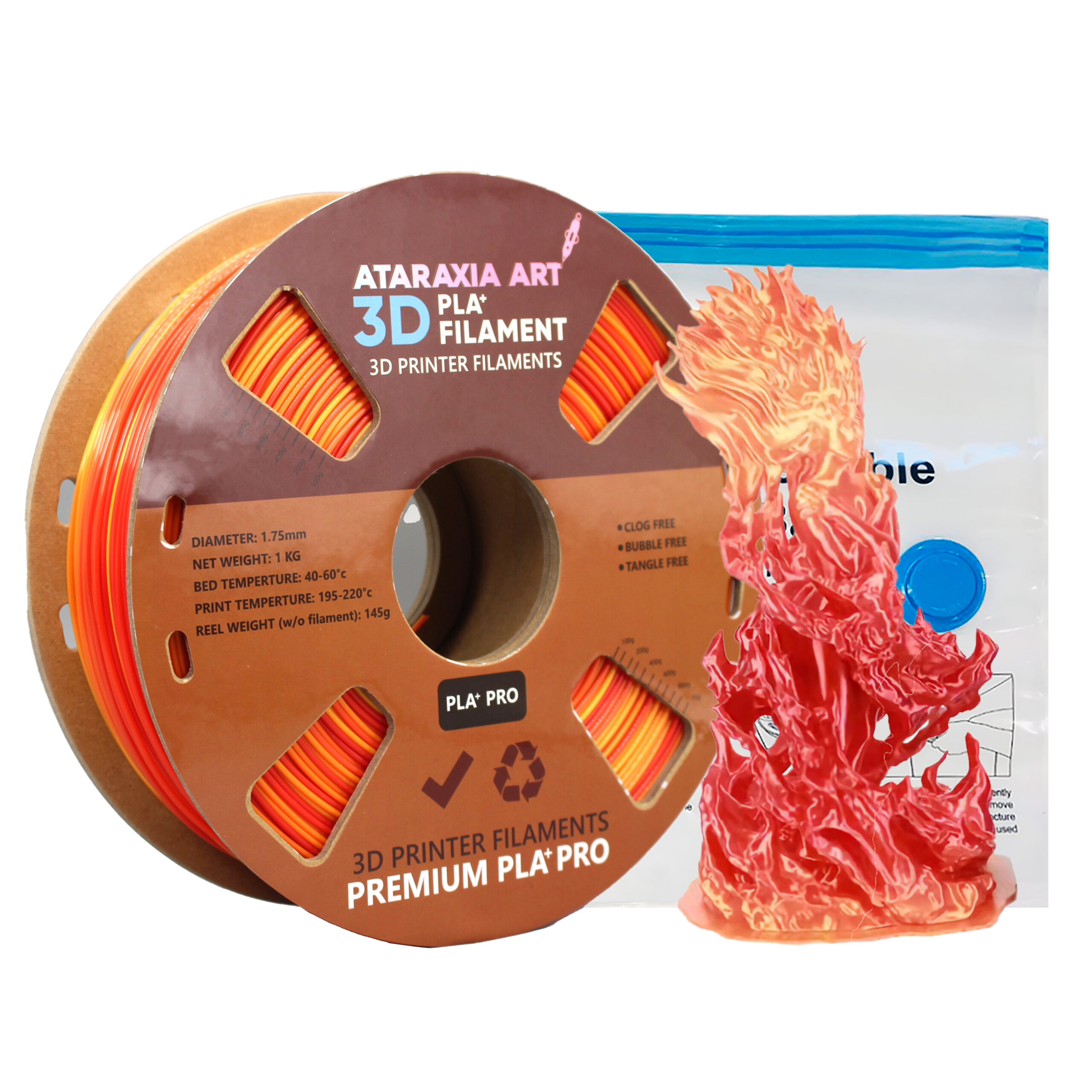 ATARAXIA ART PETG Filament 1.75mm,3D Printer Filament,1Kg(2.2lb) tidy  winding Spool, Dimensional Accuracy ±0.02mm, with Filament Storage Vacuum  Bag, Fit Most FDM 3D Printer, Pantone Match, PETG Gold 