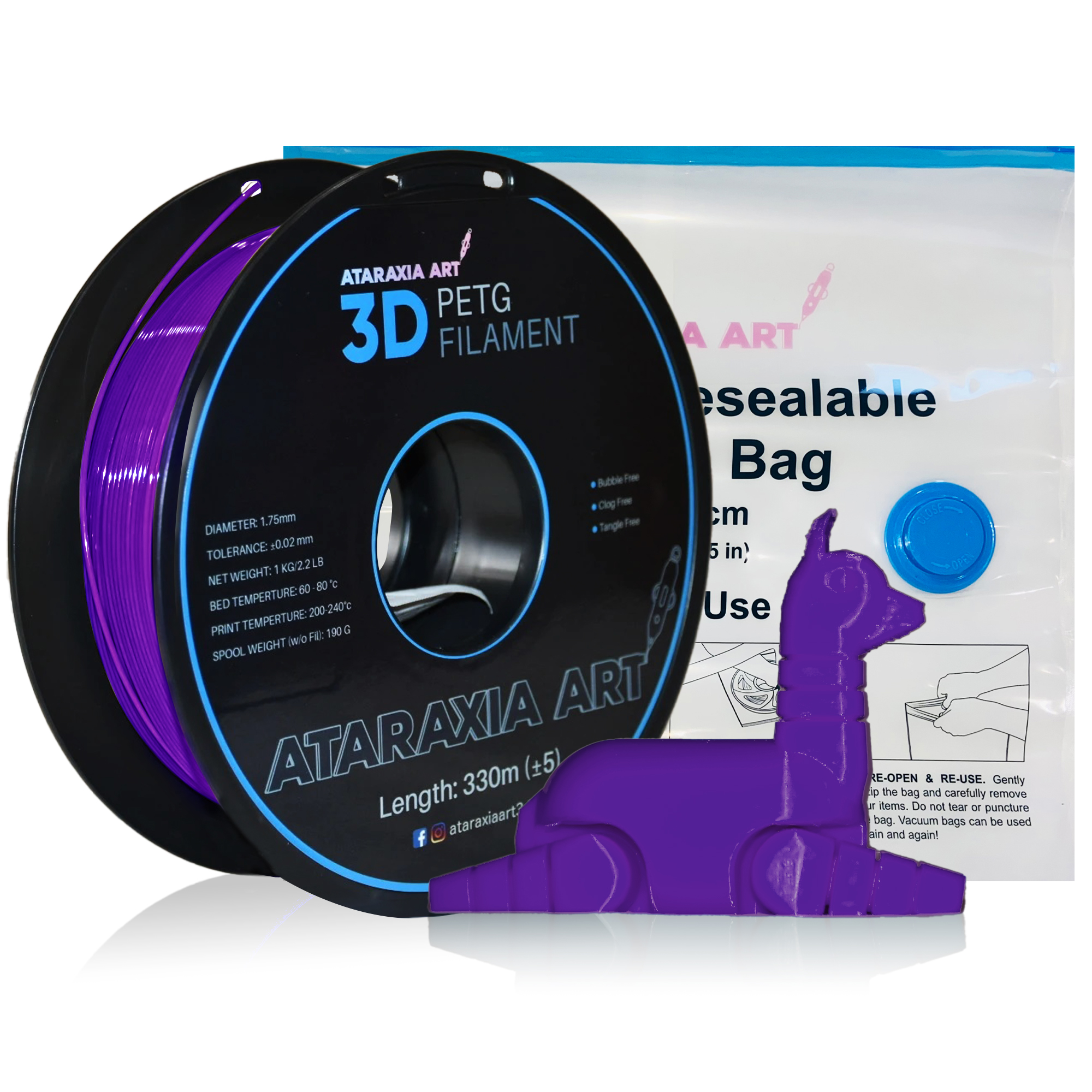 SUNLU PETG 3D Printer Filament 1.75mm,Dimensional Accuracy +/- 0.02 mm,1  kg/Spool,Red Color