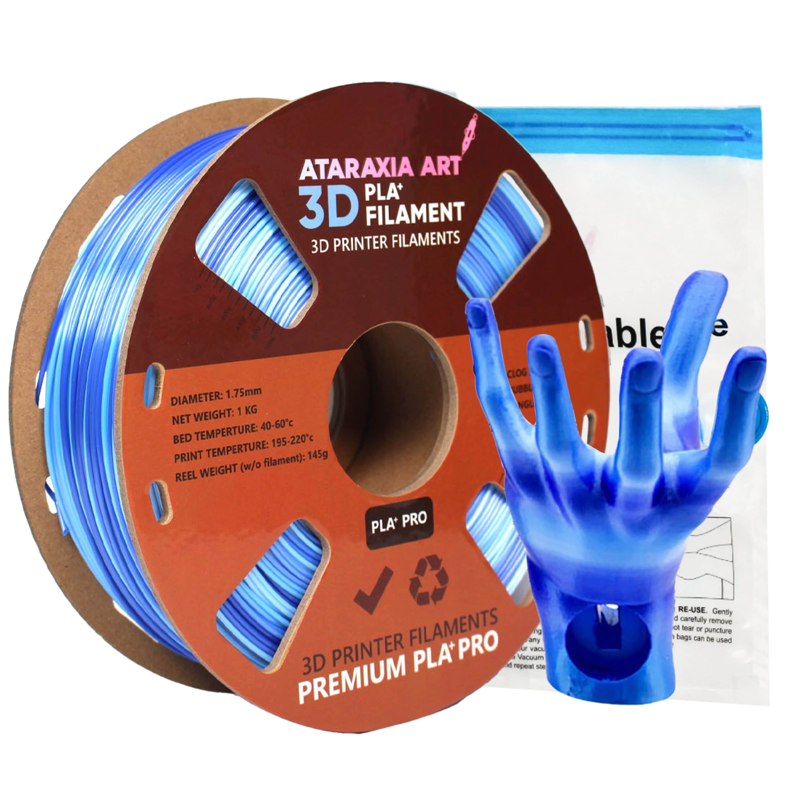 ATARAXIA ART Green PETG Filament 1.75mm,1kg/2.2lb Spool,Dimensional  Accuracy ±0.02mm, With Filament Storage Bags,Fit Most FDM 3D  Printer,Pantone Match • Ataraxiaart